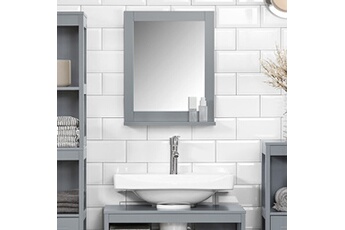 Miroir Mural FRG129-SG Gris L32cm x H40cm Meuble Salle de Bain Bon état - SoBuy reconditionné disponible sur Darty