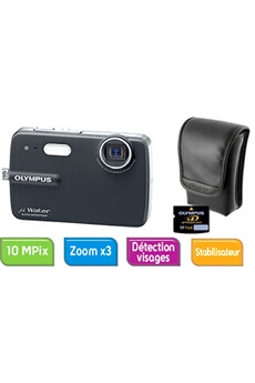 µ STYLUS-550 WP (étanche) Noir Pack Fnac : Etui + Carte xD 1 Go État correct - Olympus reconditionné disponible sur Darty