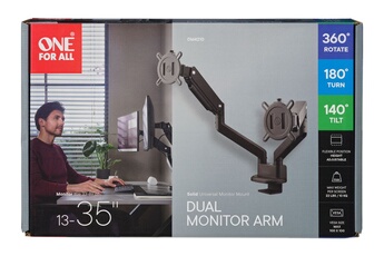 universel pour moniteurs de bureau Solid - Double bras Bon état - One For All reconditionné disponible sur Darty