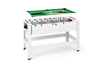 Spin Table de jeux 2-en-1 : Babyfoot & billard - Rotation à 180° - Blanc Bon état - Klarfit reconditionné disponible sur Darty