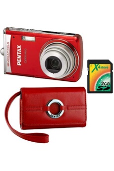 M60 Rouge + étui cuir + SD 2 Go Bon état - Pentax reconditionné disponible sur Darty