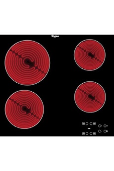 AKT 8090/NE - Vitrocéramique - 4 plaques de cuisson - Niche - largeur : 56 cm - profondeur : 49 cm - sans cadre - noir Bon état - Whirlpool reconditionné disponible sur Darty