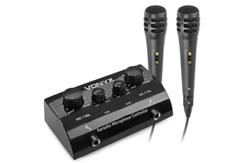 Acheter SkyTec AV430B - Table de mixage echo karaoké 2 canaux avec 2 microphones - Noir, avec micros filaires, mélangeur à echo réglable Très bon état - 32,90 € SkyTec AV430B - Table de mixage echo karaoké 2 canaux avec 2 microphones - Noir, avec micros filaires, mélangeur à echo réglable Très bon état - Vonyx reconditionné disponible sur Darty