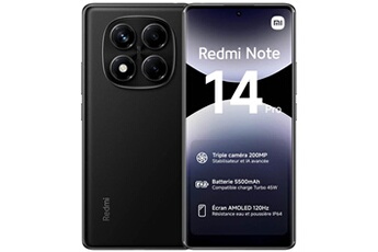 Smartphone Note 14 Pro noir RAM 12 Go stockage 512 Go État correct - Xiaomi reconditionné disponible sur Darty