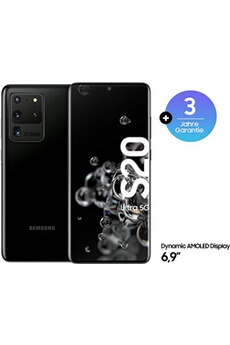 Galaxy S20 Ultra 5G - Smartphone débloqué 128 Go de Mémoire, 12 Go de RAM, Hybride Sim, Noir [Version Allemande] État correct - Samsung reconditionné disponible sur Darty