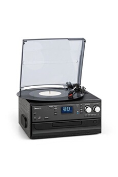 Oakland Chaîne HiFi rétro - radio DAB DAB+/FM - lecteur CD K7 Bluetooth & platine vinyle - noir Bon état - Auna reconditionné disponible sur Darty