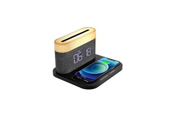Lampe de recharge sans fil 15w portable noir avec réveil numérique led pour iphone 13, 12, 11 Bon état - N/A reconditionné disponible sur Darty