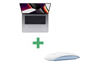 MacBook Pro Retina 16 2021 M1 Pro 3,2 Ghz 16 Go 512 Go SSD Gris Sidéral reconditionné - Souris Apple Magic Mouse Bleue incluse État correct - Apple reconditionné disponible sur Darty