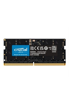 - DDR5 - module - 16 Go - SO DIMM 262 broches - 4800 MT/s / PC5-38400 - CL40 - 1.1 V - mémoire sans tampon - non ECC Bon état - Crucial reconditionné disponible sur Darty