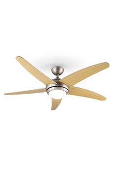 Bolero ventilateur de plafond 2-en-1 134 cm lampe 55 W pales en erable télécommande Bon état - Klarstein reconditionné disponible sur Darty