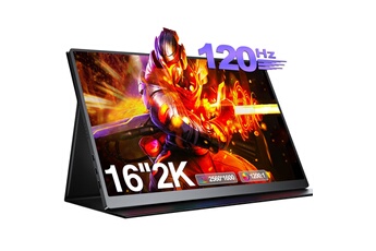 Moniteur portable 16 pouces 2560*1600 2K 120HZ, compatible VESA, avec ports miniHDMI, Type C, OTG Très bon état - Uperfect reconditionné disponible sur Darty