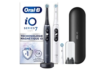 Oral-b io 7 - duo avec etui de voyage premium - noire et blanche - brosses à dents électriques Très bon état - Oral-B reconditionné disponible sur Darty