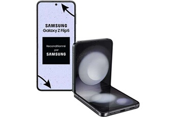 Smartphone galaxy z flip 5 noir 6.7 pouces RAM 8 Go stockage 512 Go État correct - Samsung reconditionné disponible sur Darty
