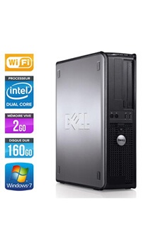 Unité centrale Optiplex 780 Desktop - Gris - Intel Core Duo E5300 / 2.60 GHz - RAM 2 Go - HDD 160 Go - DVD - Gigabit Ethernet - Wifi - Windows 7 Bon état - Dell reconditionné disponible sur Darty
