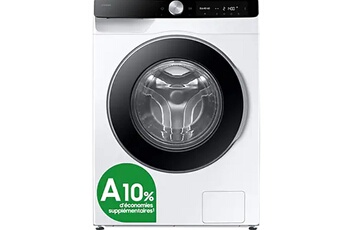 - Lave-linge Ouverture frontale 3, WW90DG6U85LKU3, Blanc, L:60cm, H:85cm, P:55cm, Classe énergétique : A Très bon état - Samsung reconditionné disponible sur Darty