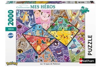 Puzzle 2000 pièces Les 16 types de Pokémon Bon état - N/A reconditionné disponible sur Darty