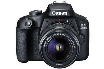 Acheter EOS 4000D Noir + EF-S 18-55 mm f/3.5-5.6 III Très bon état - 339,00 € EOS 4000D Noir + EF-S 18-55 mm f/3.5-5.6 III Très bon état - Canon reconditionné disponible sur Darty