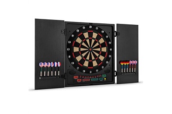 Cible de fléchettes - Dartmaster 180 - Jeu de fléchettes électronique - Embouts souples - Noir Bon état - Klarfit reconditionné disponible sur Darty