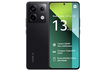 Smartphone Redmi Note 13 Pro 5G 6,67'' 8 Go 256 Go Noir État correct - Xiaomi reconditionné disponible sur Darty