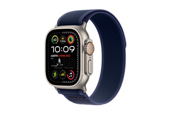 Watch Ultra 2 GPS + Cellular 49mm Boîtier en Titane Naturel avec Boucle Trail Bleu - S/M version 2024