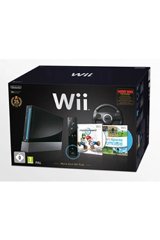 Console Wii noire Pack Anniversaire 25 ans + Mario Kart + volant + Wii Sports + Donkey Kong Original État correct - Nintendo reconditionné disponible sur Darty