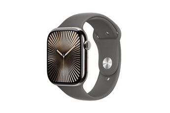Apple Watch Series 10 GPS + Cellular 46mm Boîtier en Titane Naturel avec Bracelet Sport Gris Minéral - M/L Bon état -  reconditionné disponible sur Darty