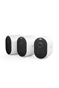 Pack de 3 cameras de surveillance connectees interieure-exterieure Pro 2K+ Spotlight Blanc Bon état - Arlo reconditionné disponible sur Darty
