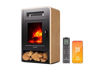 Cheminée électrique Chauffage Electrique 1900W Cheminée Décorative Effet Flamme Télécommande Noir - Bon état Klarstein sur Darty