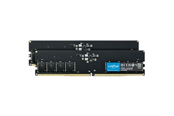 Crucial - DDR5 - kit - 32 Go: 2 x 16 Go - DIMM 288 broches - 5600 MT/s / PC5-44800 - CL46 - 1.1 V - mémoire sans tampon Bon état - Micron Technology reconditionné disponible sur Darty