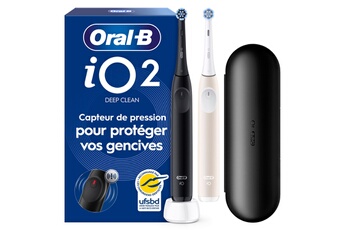 iO2 Series Duo Noir et Rose Bon état - Oral-B reconditionné disponible sur Darty