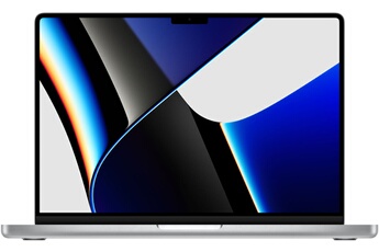 MacBook Pro 14' 1 To SSD 16 Go RAM Puce M1 PRO CPU 10 cours GPU 16 cours Argent Fin 2021