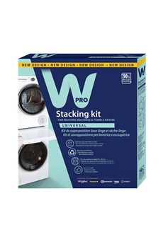 Kit de superposition universel pour lave-linge/seche-linge avec tablette coulissante Très bon état - Wpro reconditionné disponible sur Darty