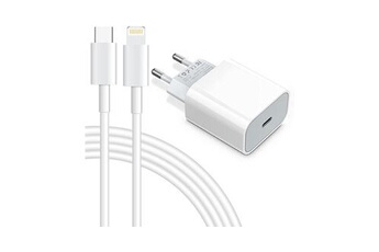 Vshop20w chargeur rapide usb c + cable usb c vers lightning 1 m, prise secteur usb c mural alimentation adaptateur 3. 0 power delivery compatible Bon état - N/A reconditionné disponible sur Darty