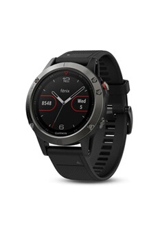 Montre connectée Multisports Fenix 5 HR Argent avec Bracelet Noir - Bon état Garmin sur Darty