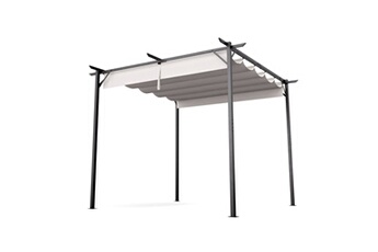 Pantheon Robust Pergola 3x3 m résistante aux intempéries acier thermolaqué Beige Bon état - Blumfeldt reconditionné disponible sur Darty