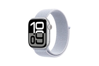 Apple Watch Series 10 GPS 42mm Boîtier en Aluminium Argent avec Boucle Sport Nuée bleue