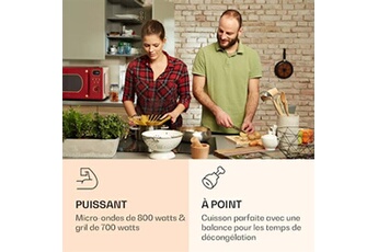 Micro-ondes avec grill - Julieta 20L - 700 / 800 W - 8 programmes - Rouge Bon état - Klarstein reconditionné disponible sur Darty