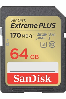 Acheter Extreme PLUS 64GB SDXC 170MB/s Bon état - 31,99 € Extreme PLUS 64GB SDXC 170MB/s Bon état - SanDisk reconditionné disponible sur Darty