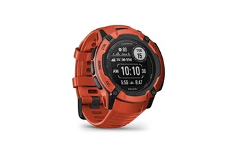 Montre GPS connectée - - Instinct 2X Solar Rouge Bon état - Garmin reconditionné disponible sur Darty