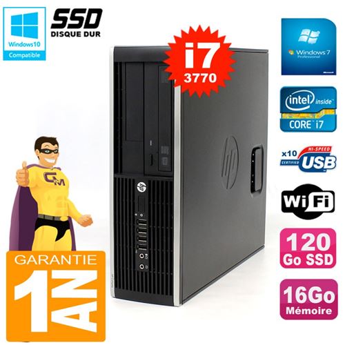 Pc hp compaq 8300 sff core i7-3770 ram 16go disque 120go ssd graveur dvd wifi w7 État correct - Hewlett-Packard reconditionné disponible sur Fnac