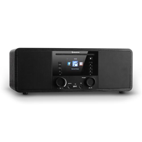 auna IR-190 Radio internet WiFI avec Bluetooth - Lecteur CD - Ecran TFT 2,8 - Réception de 15000 stations (DLNA en réseau , compatible MP3, WMA,AAC et FLAC) - Bois noir État correct - N/A reconditionné disponible sur Fnac