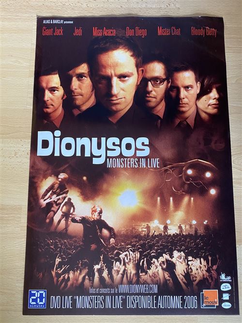 Acheter Dionysos - Monsters in Live - 40x60cm - Affiche État correct - 13,99 € Dionysos - Monsters in Live - 40x60cm - Affiche État correct - N/A reconditionné disponible sur Fnac