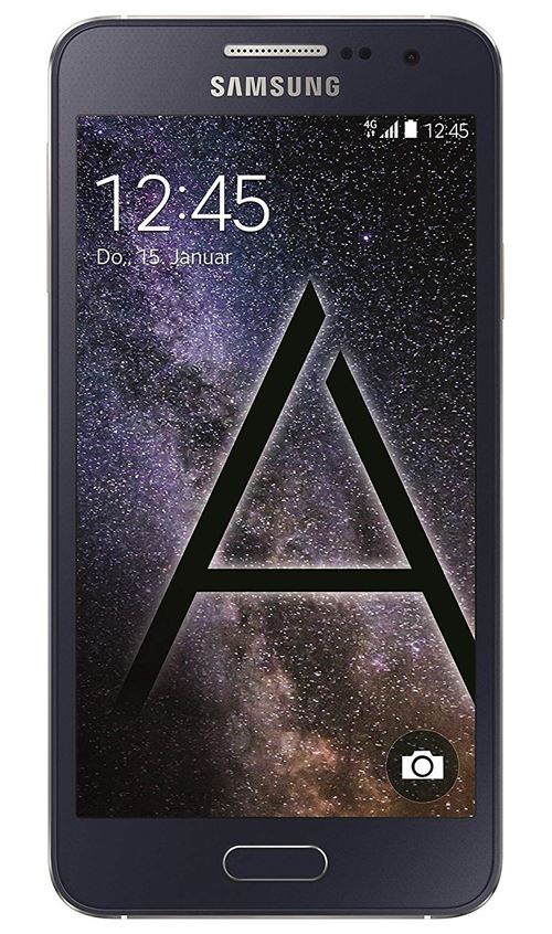 Samsung Galaxy A3 - 4G smartphone - RAM 1.5 Go / Mémoire interne 16 Go - microSD slot - écran OEL - 4.5"" - 960 x 540 pixels - rear camera 8 MP - front camera 5 MP - noir minuit État correct - Samsung reconditionné disponible sur Fnac