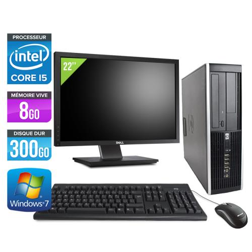 Ordinateur HP Elite 8100 SFF + Ecran 22'' - Noir - Intel Core i5-650 / 3.2 GHz - RAM 8 Go - HDD 300 Go - DVDRW - Gigabit Ethernet - Windows 7 Professionnel État correct - Hewlett-Packard reconditionné disponible sur Fnac