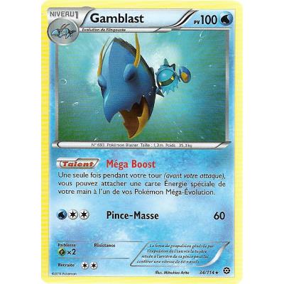 Carte Pokemon - XY11- Offensive vapeur - Gamblast - PV 100 - 34/114 - Rare - VF État correct - Asmodee reconditionné disponible sur Fnac