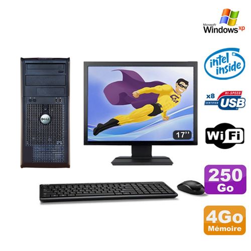 Pc tour dell optiplex 360 mt e7400 2.8ghz 4go 250go dvd wifi xp ecran 17' État correct - Dell reconditionné disponible sur Fnac
