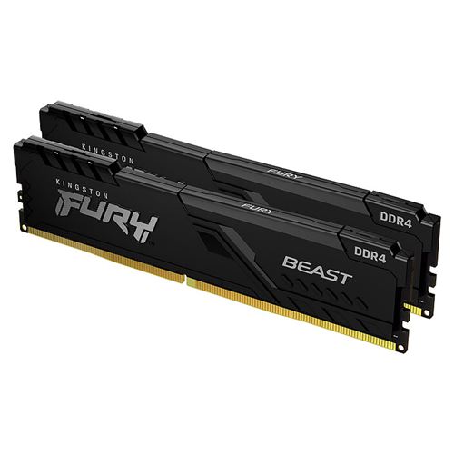 Barrette mémoire RAM Kingston FURY Beast 32 Go (Kit de 2 x 16 Go) DDR4 3200 MHz CL16 État correct - Kingston reconditionné disponible sur Fnac