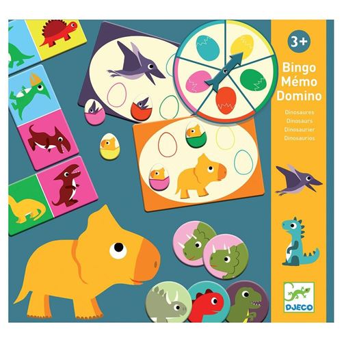 Bingo Mémo Domino Djeco Dinosaures État correct - Djeco reconditionné disponible sur Fnac