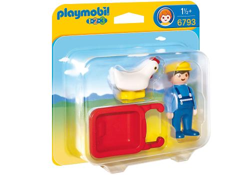Playmobil 1.2.3 - 6793 Fermier avec brouette État correct - Playmobil reconditionné disponible sur Fnac