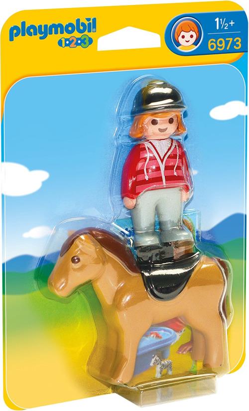 6973 Playmobil Cavalière avec cheval État correct - Playmobil reconditionné disponible sur Fnac